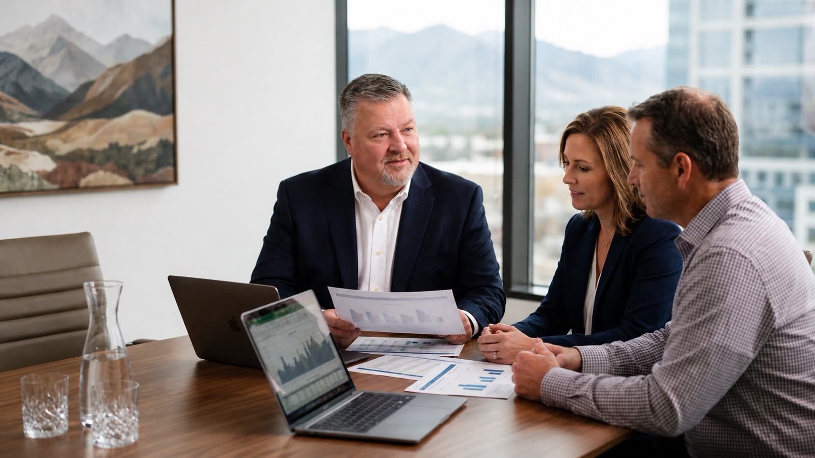 Dan Cloward meeting with business owners in a fractional CFO advisory setting
